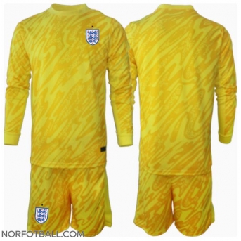 Billige Fotballdrakt England Keeper Replika Bortedraktsett Barn EM 2024 Langermet (med bukser)